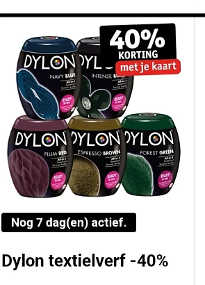 Kruidvat dylon textielverf -40% met je kaart