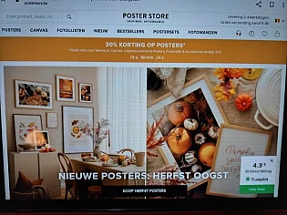 posterstore.be 30% korting op posters*:Geldt...