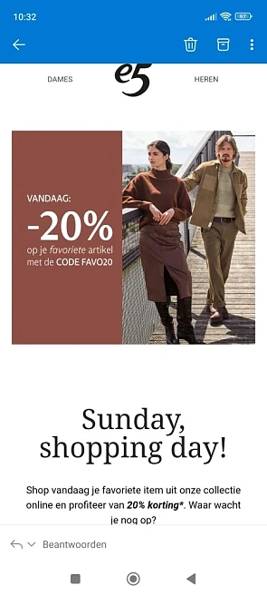 20% korting op je favoriete artikel bij e5. A...