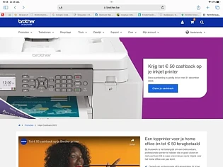 Krijg tot € 50 cashback op je inkjet brother...