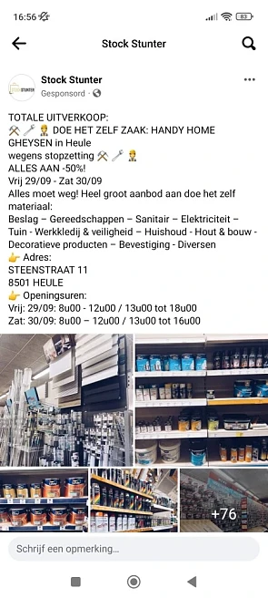 TOTALE UITVERKOOP: ⚒️ 🔧 👷 DOE HET ZELF ZAAK...