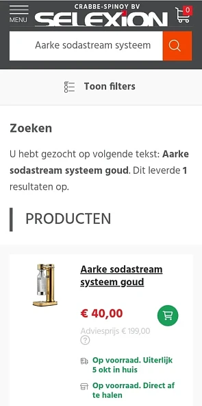 Aarke sodastream (goud) 40 euro bij Selextion...