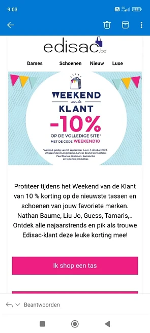10% korting op de hele collectie uitgebreid r...