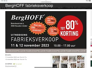 BergHOFF fabrieksverkoop 11/12 November Boter...