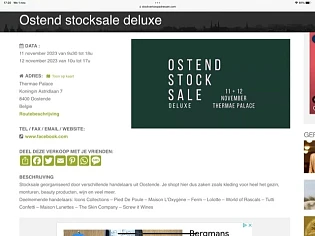 Ostend stocksale deluxe 11/12 November Therma...