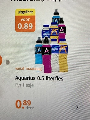 Albert heyn vanaf maandag 6/11 Aquarius flesj...