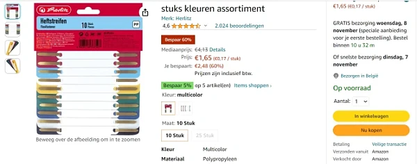 Bij amazon NL Herlitz 8767501 Snelhechter PP...