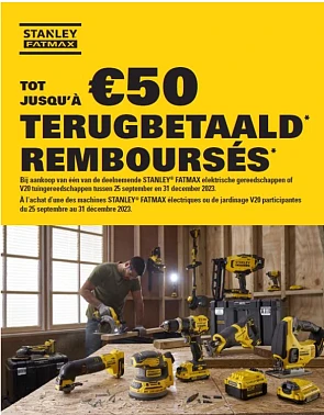 Stanley Fatmax CPT OUT Tot €50 terugbetaald...