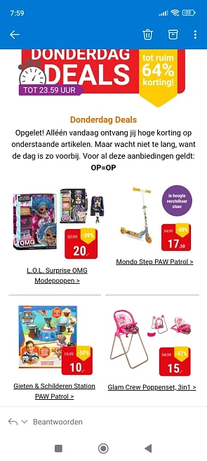 Donderdag deal bij lobbes.nl: tot -64% op een...