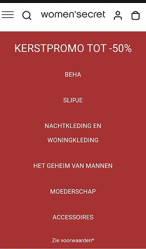 womensecret.com kerstpromo tot -50%