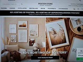 posterstore.be 40% korting om posters, 10% ko...