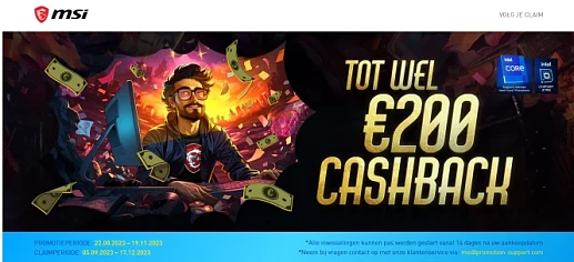 € 200 aan cashbacks bij je MSI hardware http...