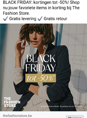 thefashionstore.be black friday tot -50% op g...