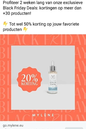 mylene.eu black friday deals tot wel -50% op...
