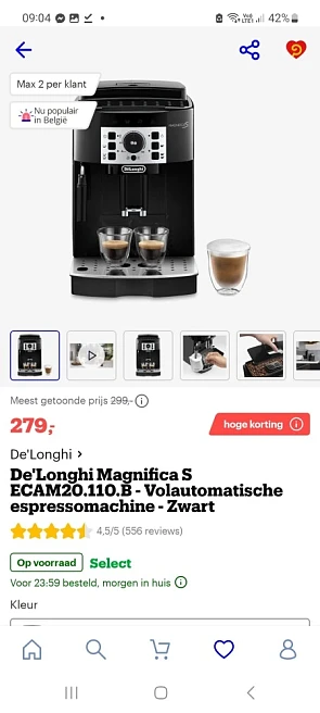 De'Longhi Magnifica S koffiemachine op bol.co...