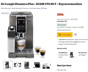 delonghi dinamica plus 370.95T (de duurste ui...