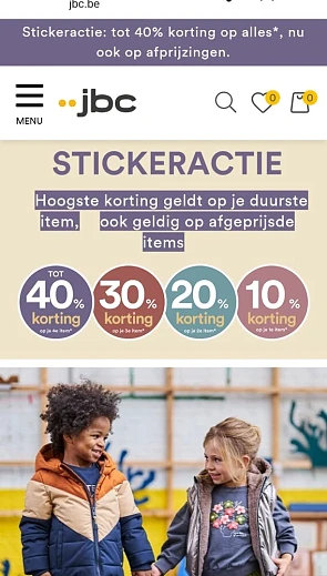 * 10% korting op je eerste kledingstuk, 20% k...
