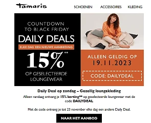 15% korting op een selectie loungewear bij ta...