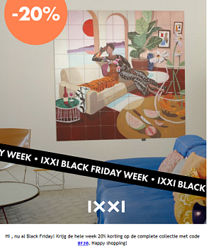 20% korting op de hele collectie bij ixxi.com...