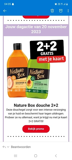 Kruidvat met je kaart 2+2 nature box douche