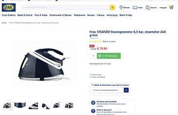 Bij Eldi een Friac STG6500 Stoomgenerator 6,5...
