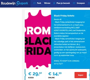 Black Friday promoties bij Boudewijn Seapark...
