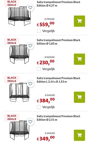 Bij dreamland, black friday actie ook op Salt...