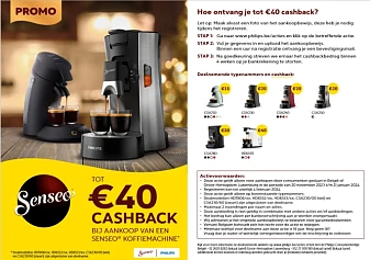 Philips Senseo €40 cashback Aankoopperiode: 2...