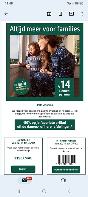 -50% op je favoriete artikel uit de dames- of...
