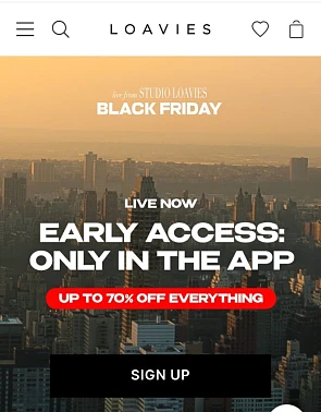 Loavies tot -70% in de app