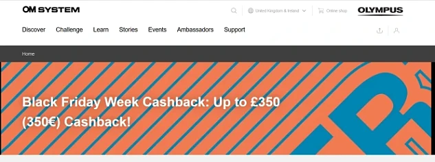 OLYMPUS Ontvang tot 350 € cashback op de OM-...