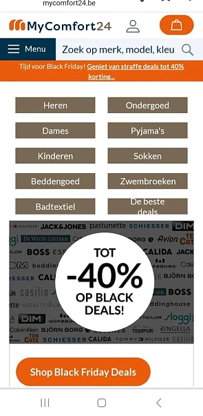 mycomfort24.be tot -40% op black deals