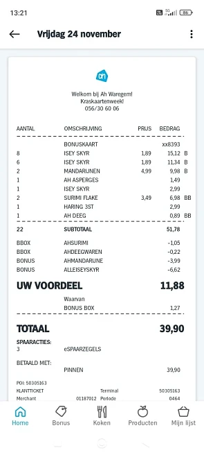 Aankoop Albert Heijn €11,88 korting: mandarij...