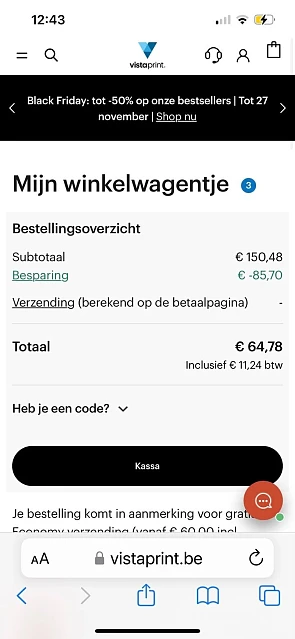 Black Friday bij Vistaprint! -60% op kerstka...
