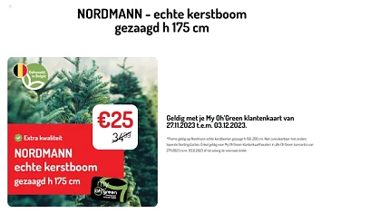 NORDMANN - echte kerstboom gezaagd h 175 cm b...