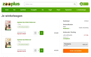 Applaws kattenvoer 7,5 kg bij Zooplus aan spo...