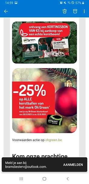 Nordmann kerstboom aan 25 euro ipv 34.99 euro...