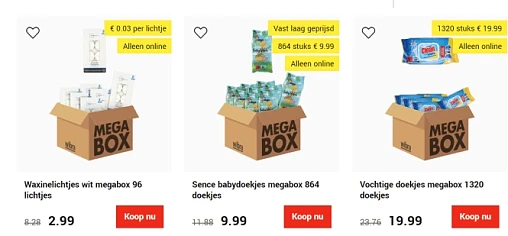 MEGABOX voordeel bij Wibra: babydoekjes, poet...