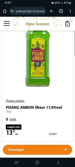 Pisang Ambon 6,48€ en in rayon bonnen van 1€...