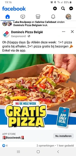Enkel deze week bij domino's pizza's en in de...