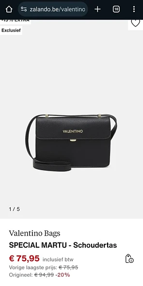 Handtas van Valentino €50 betaald op Zalando....