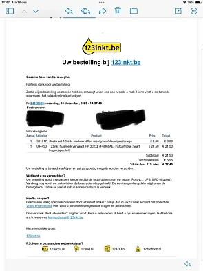 Inkt voor printer Bij 123inkt.be tijdelijk gr...