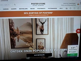 posterstore.be 30% korting op posters* Geldig...