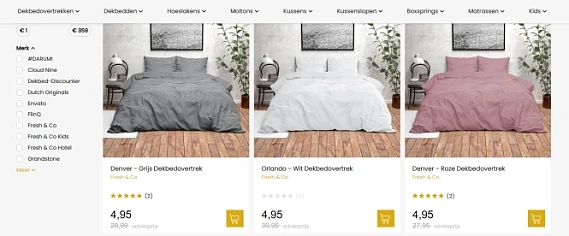 Outlet bij dekbed-discounter.nl; hoge korting...