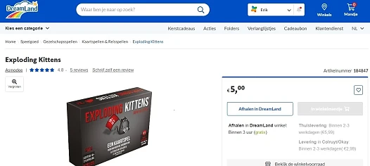 Exploding Kittens NSFW editie. Lijkt op een...