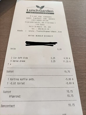 €5 korting bij lunch garden. Voor 11u krijg j...