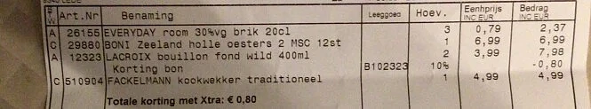 Colruyt 29/12 Zeeland holle oesters 12 st 6,9...