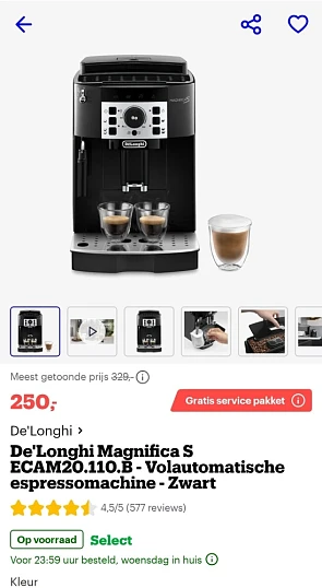 De'Longhi Magnifica S volautomatische koffiem...