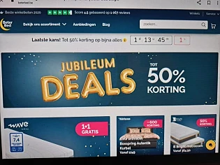 beterbed.be jubileum deals tot 50% korting
