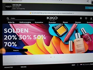 kikocosmetics.com solden 20, 30, 50, 70% kort...